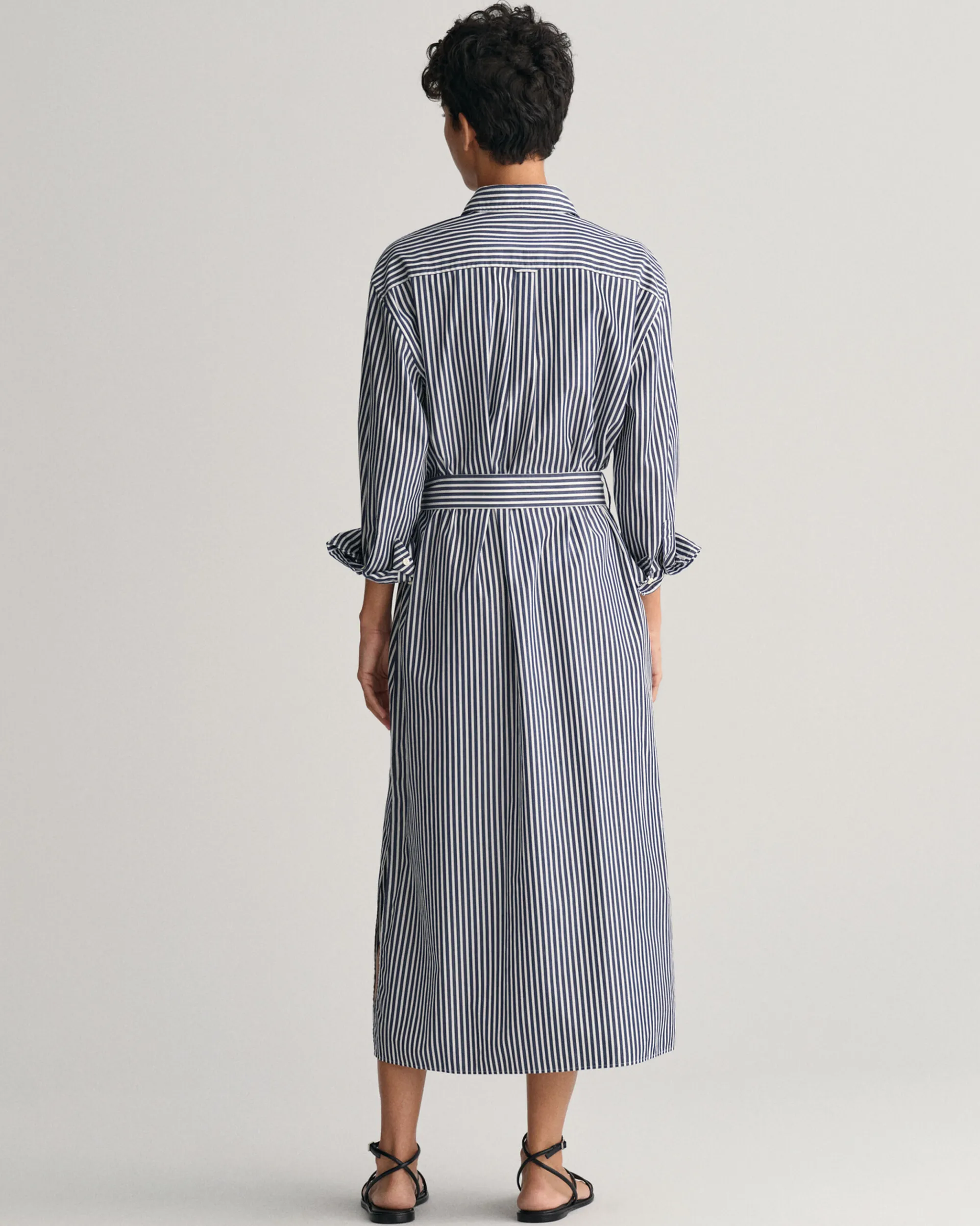 Striped Poplin Shirt Dress