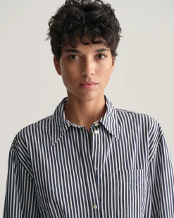 Striped Poplin Shirt Dress