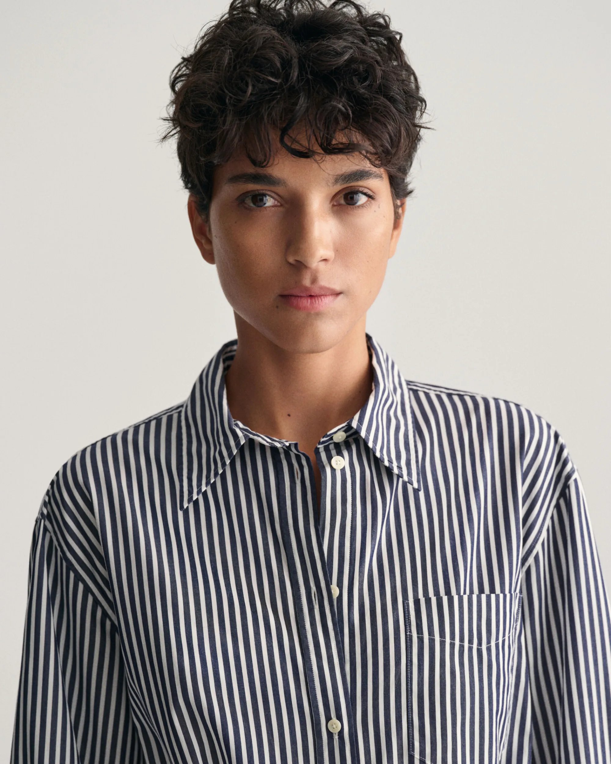 Striped Poplin Shirt Dress
