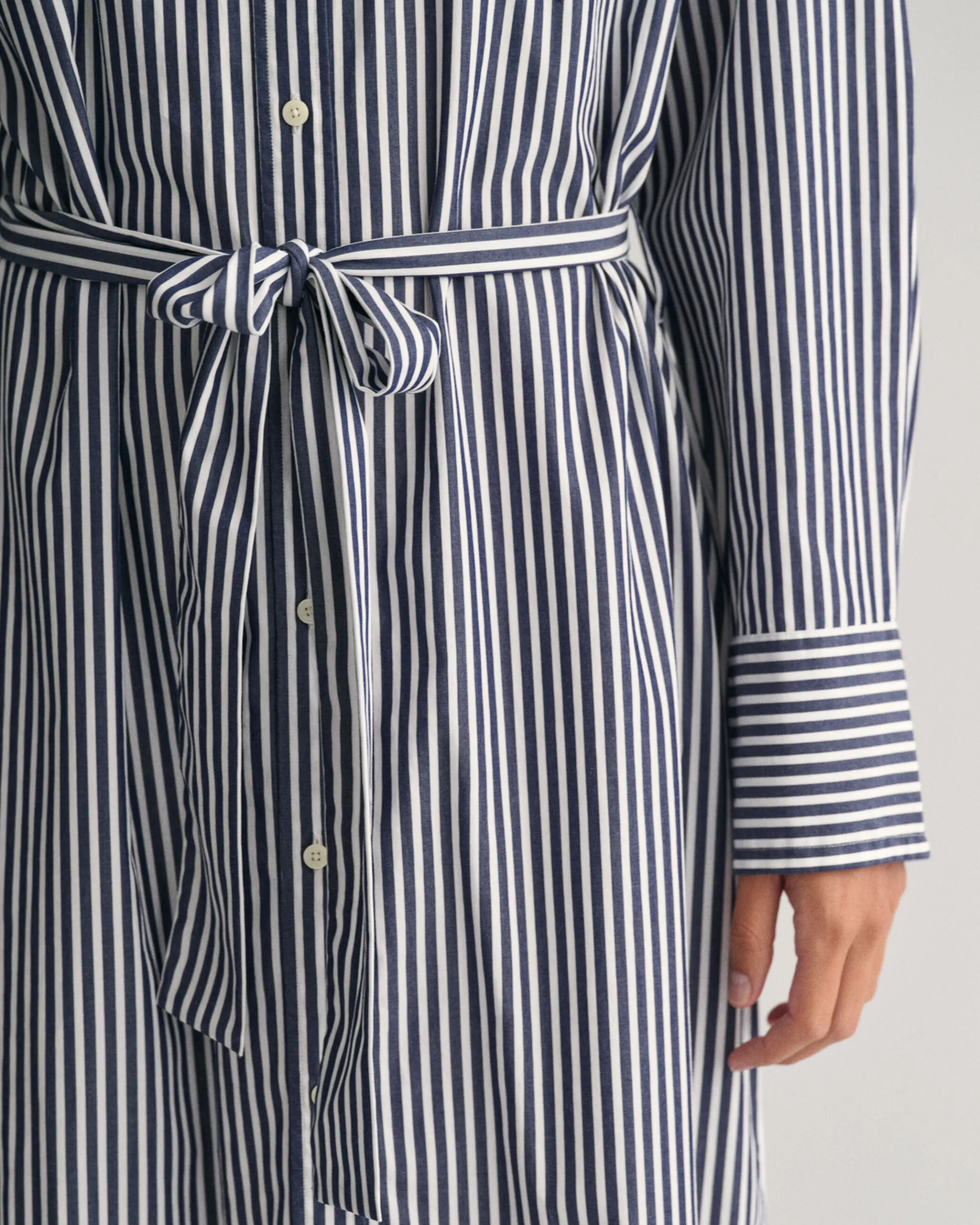 Striped Poplin Shirt Dress