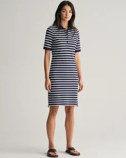 Striped Shield Piqué Polo Dress