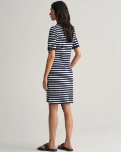 Striped Shield Piqué Polo Dress