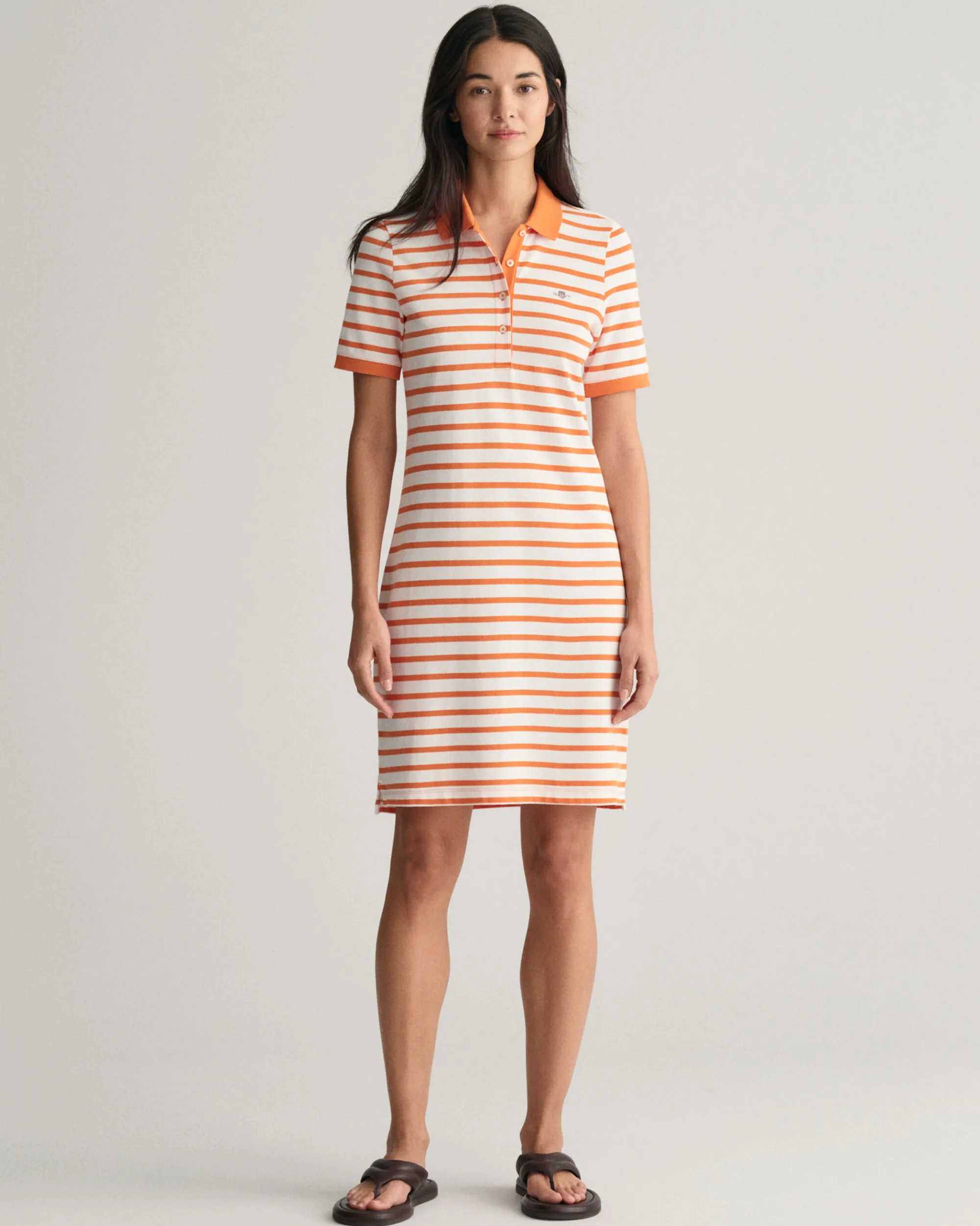 Striped Shield Piqué Polo Dress