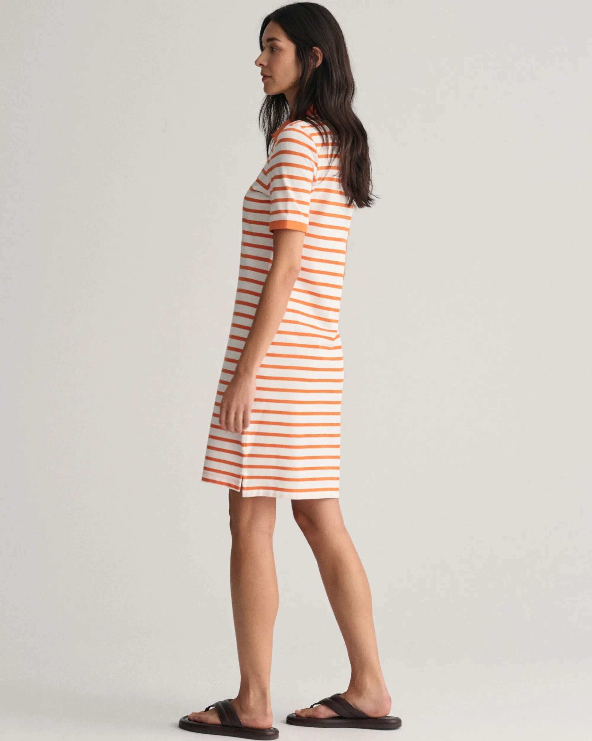 Striped Shield Piqué Polo Dress