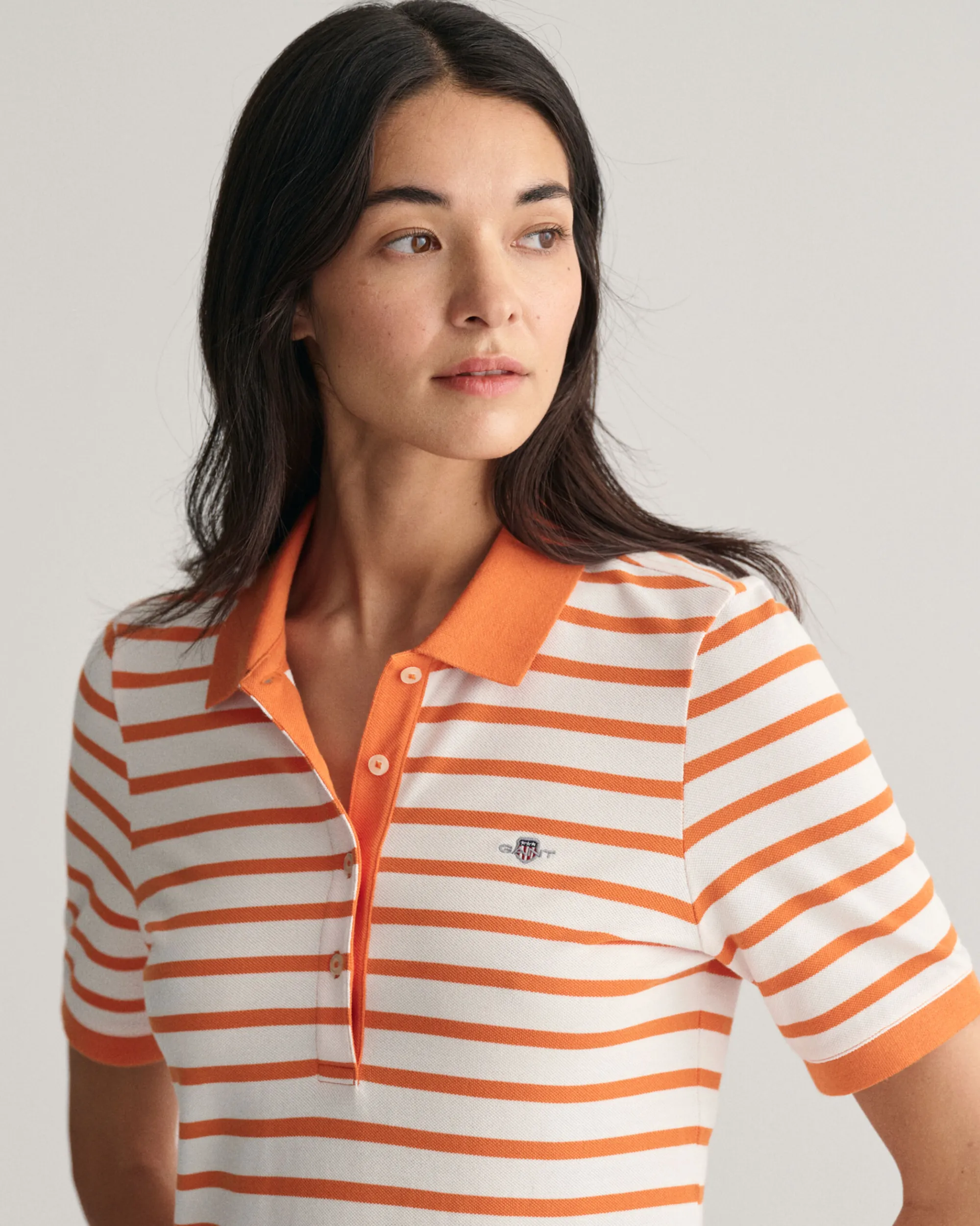 Striped Shield Piqué Polo Dress