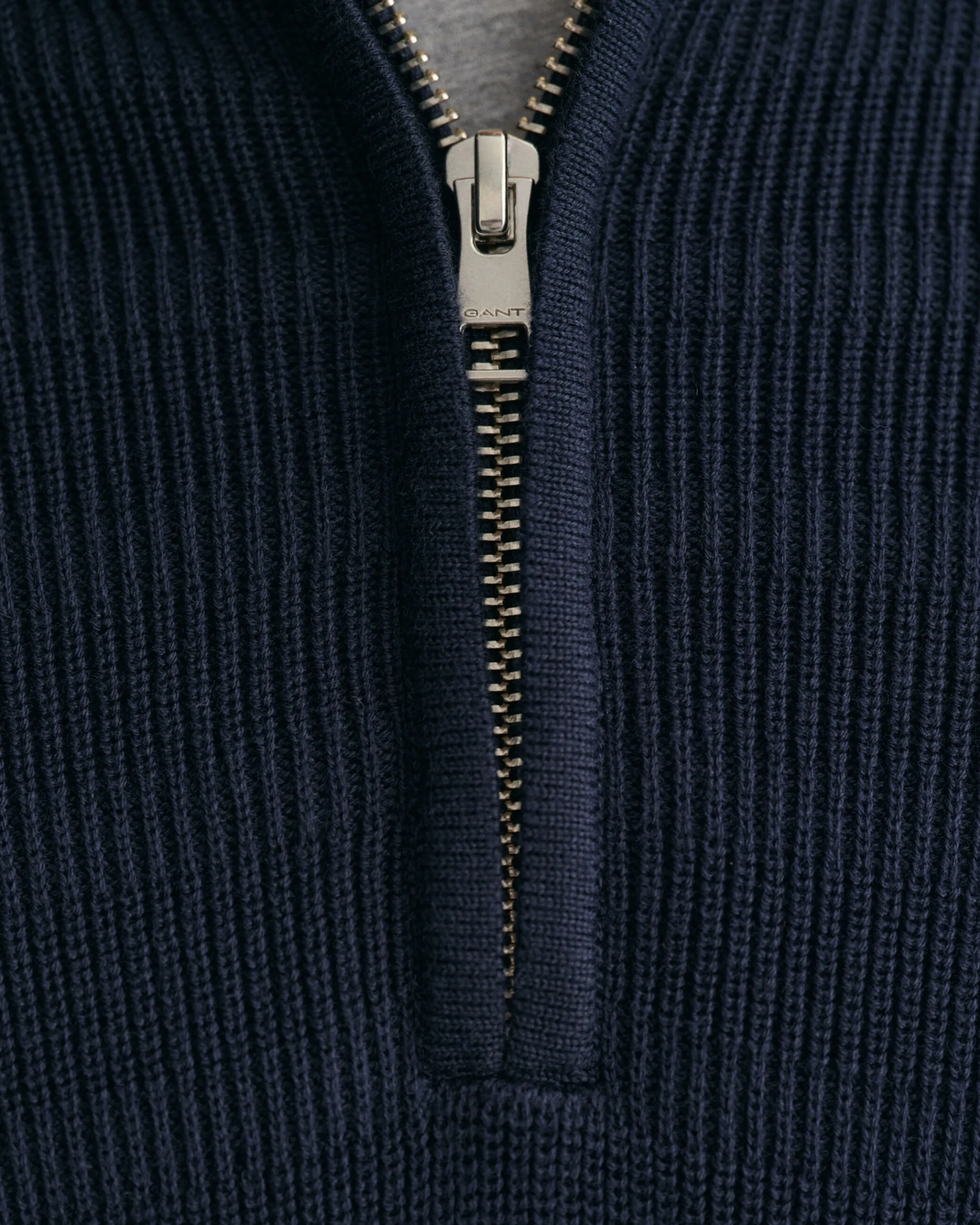 Striped Textured Cotton Half-Zip Sweater