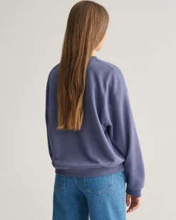 Teen Girls Oversized Script Graphic Sweatshirt
