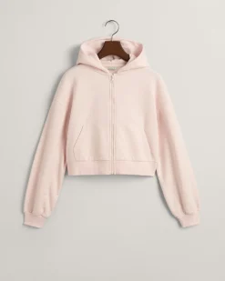 Teen Girls Script Graphic Cropped Zip Hoodie