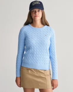 Teen Girls Shield Cotton Cable Knit Sweater