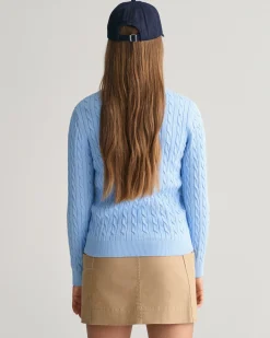 Teen Girls Shield Cotton Cable Knit Sweater