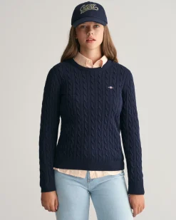 Teen Girls Shield Cotton Cable Knit Sweater