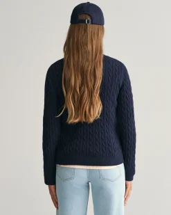 Teen Girls Shield Cotton Cable Knit Sweater