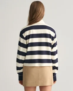 Teen Girls Striped Cropped Rugger