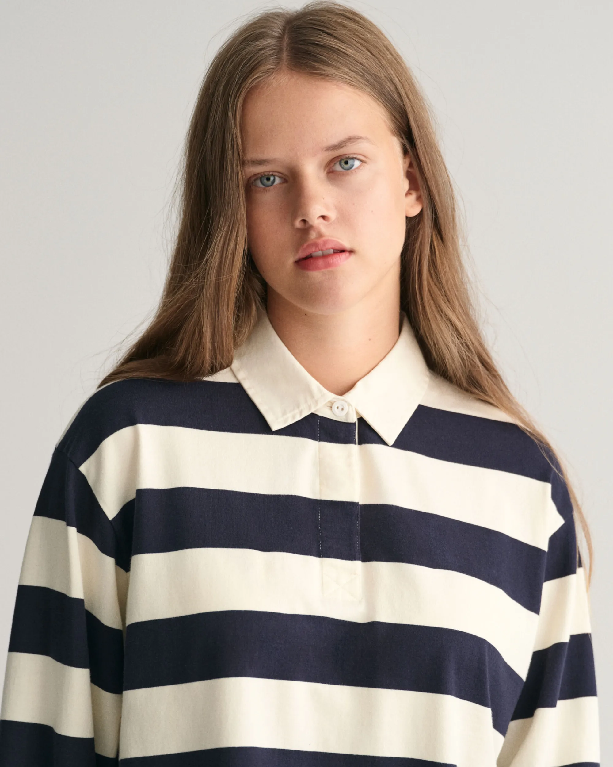 Teen Girls Striped Cropped Rugger