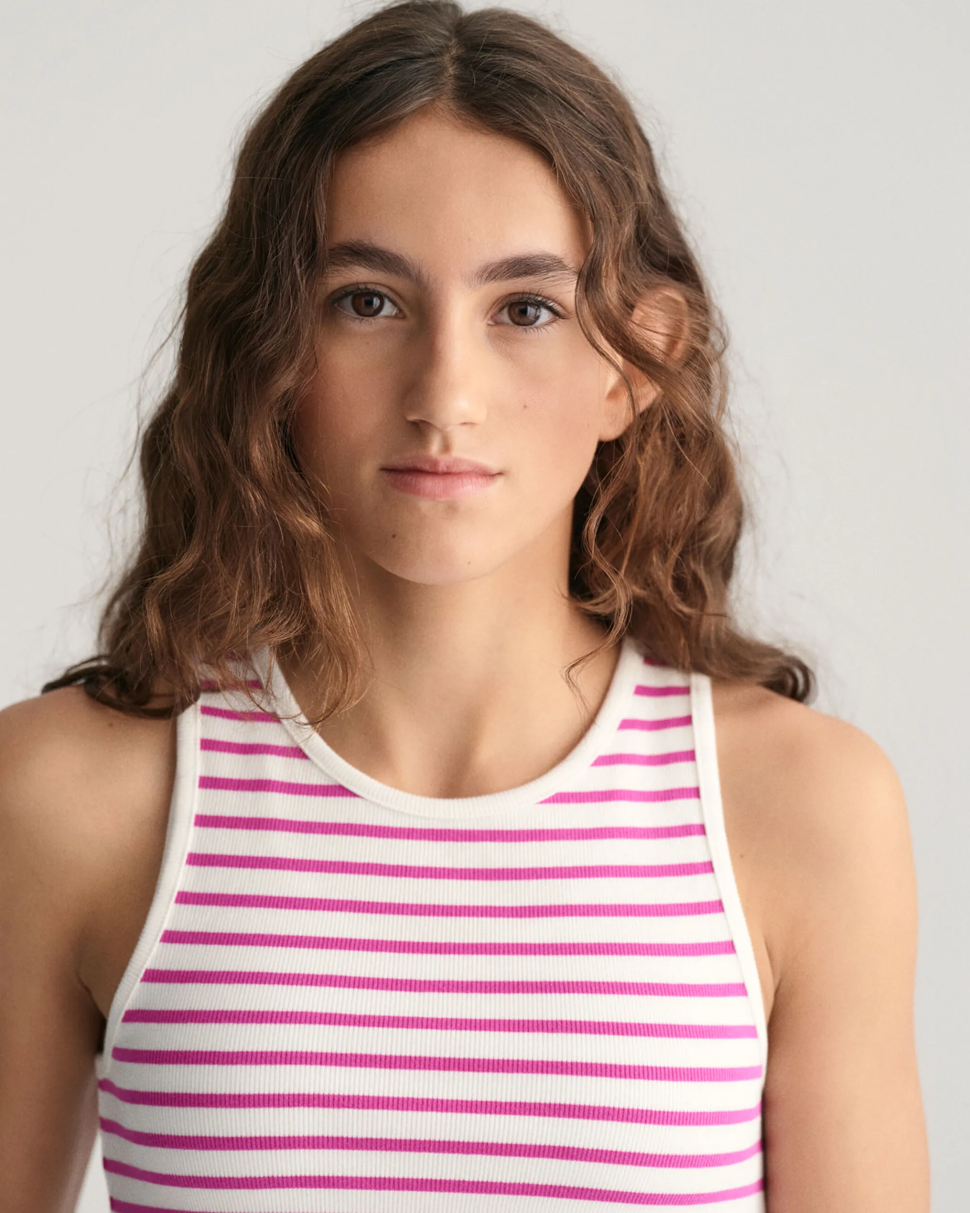 Teen Girls Striped Rib Tank Top