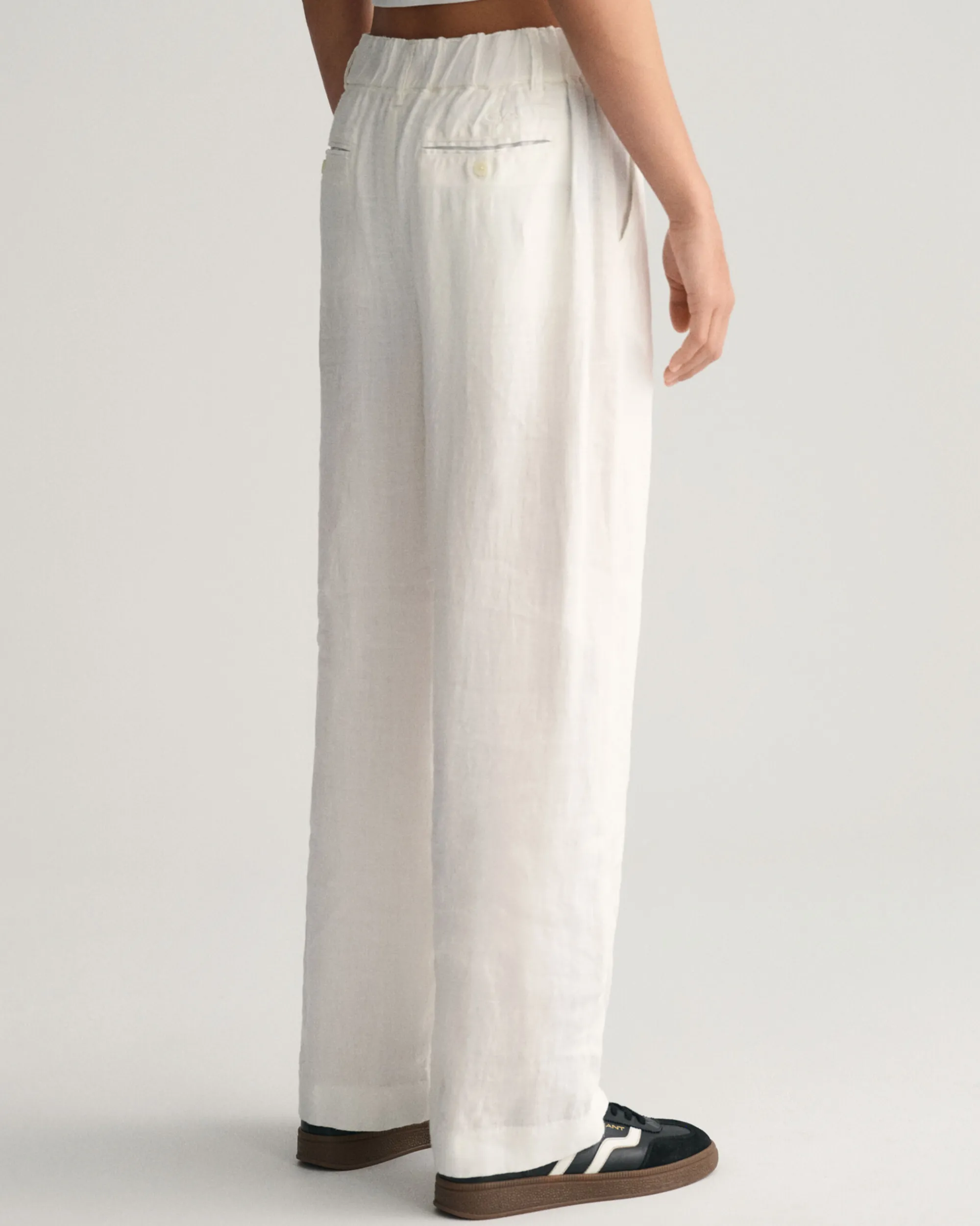 Teen Girls Wide Leg Pleated Linen Pants