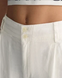 Teen Girls Wide Leg Pleated Linen Pants
