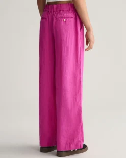 Teen Girls Wide Leg Pleated Linen Pants