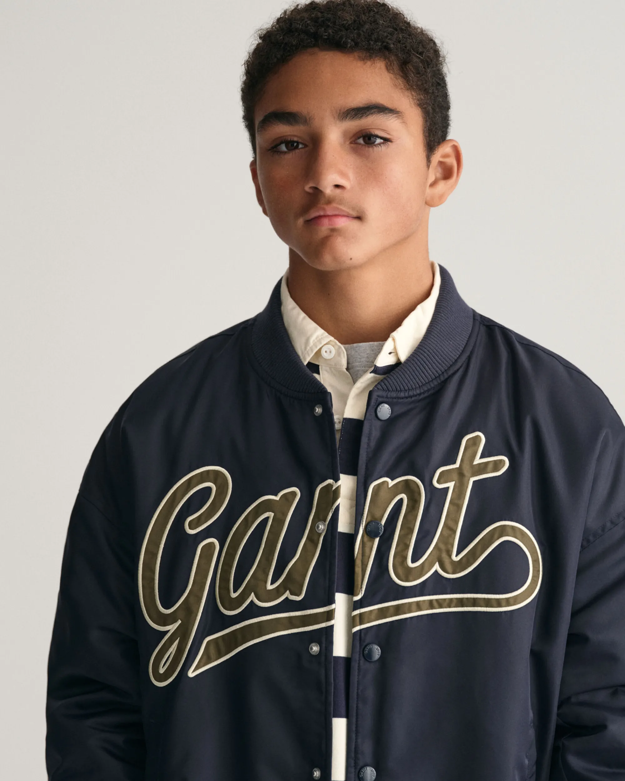 Teens Script Graphic Varsity Jacket