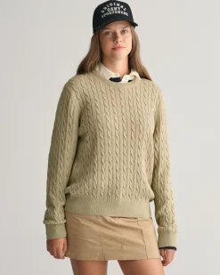 Teens Shield Cotton Cable Knit Crew Neck Sweater