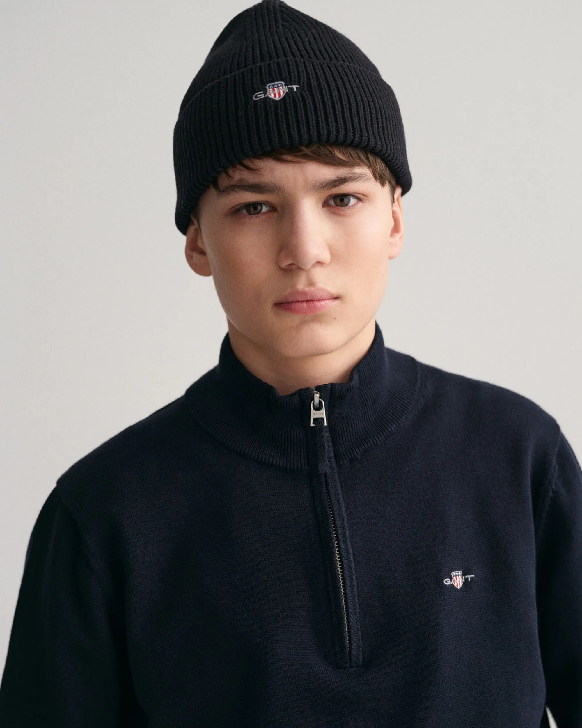 Teens Shield Cotton Half-Zip Sweater