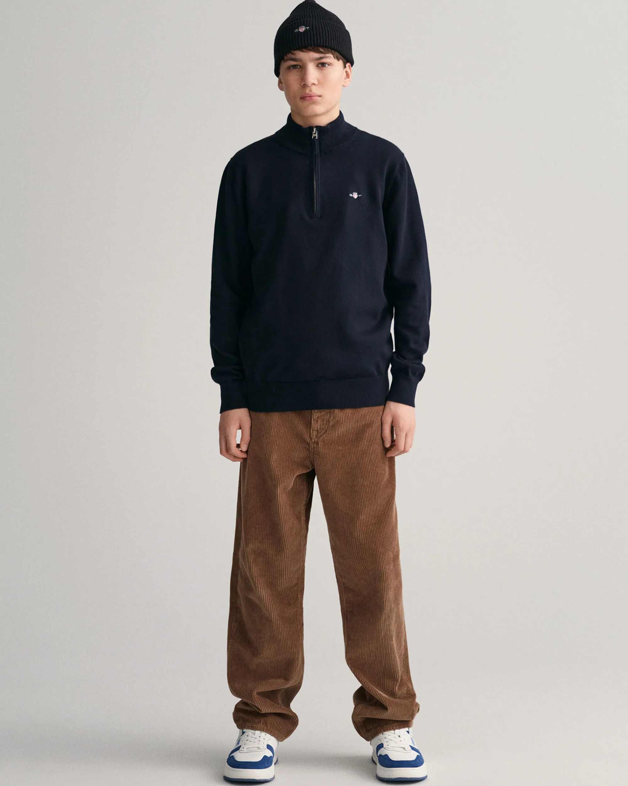 Teens Shield Cotton Half-Zip Sweater