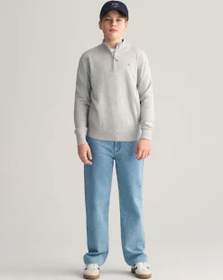 Teens Shield Cotton Half-Zip Sweater