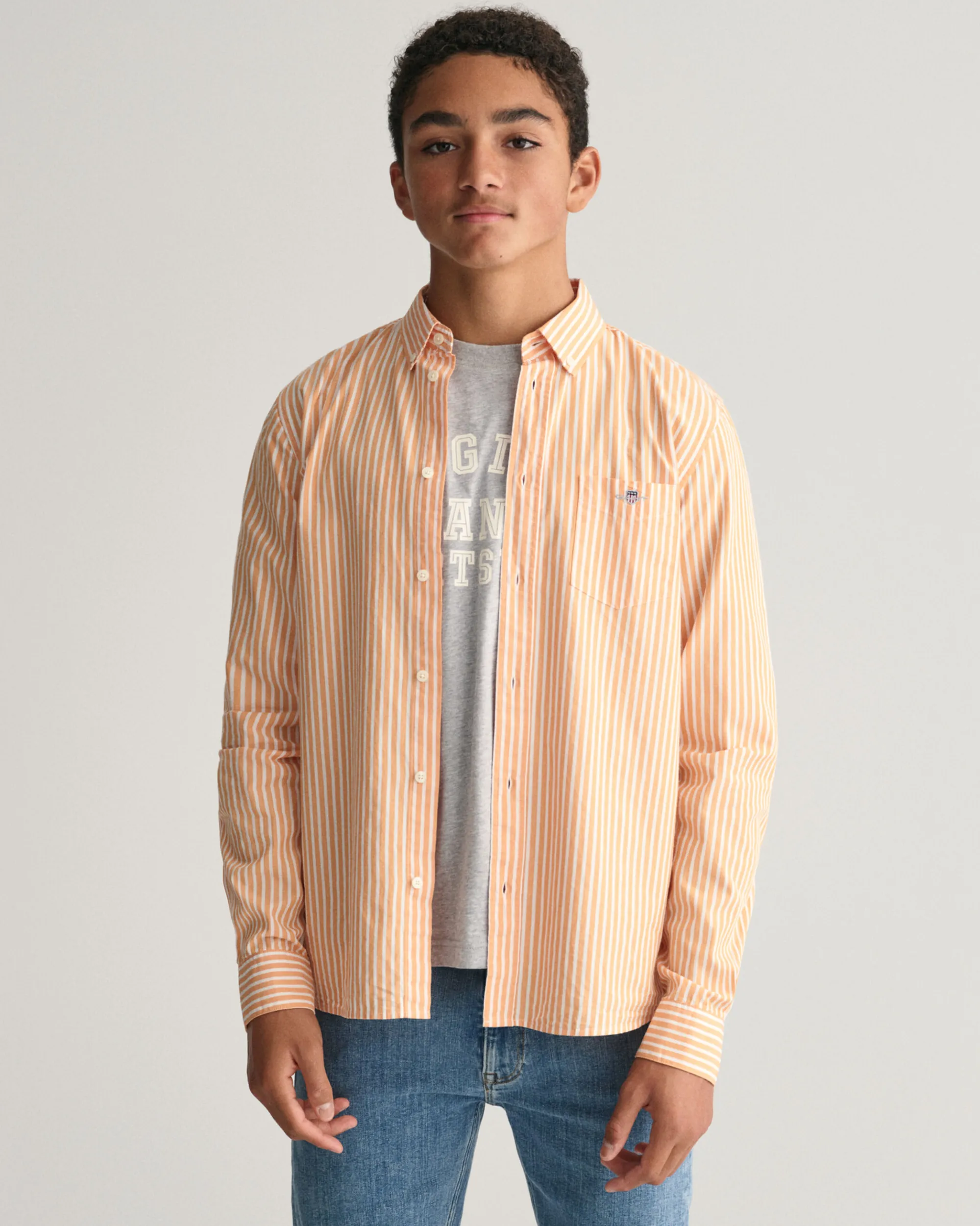 Teens Shield Striped Poplin Shirt