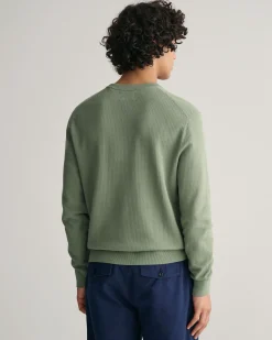 Textured Cotton Crew Neck Sweater
