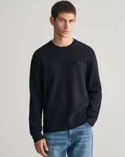 Textured Cotton Crew Neck Sweater