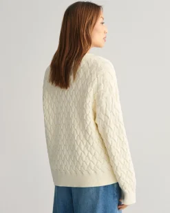 Textured Cotton V-Neck Sweater
