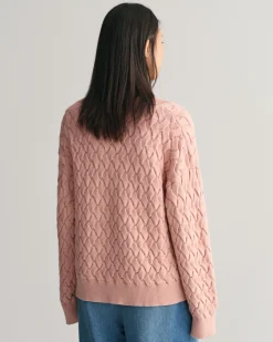 Textured Cotton V-Neck Sweater