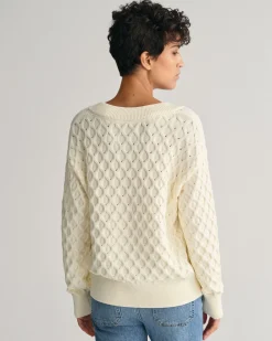 Textured Knit V-Neck Sweater