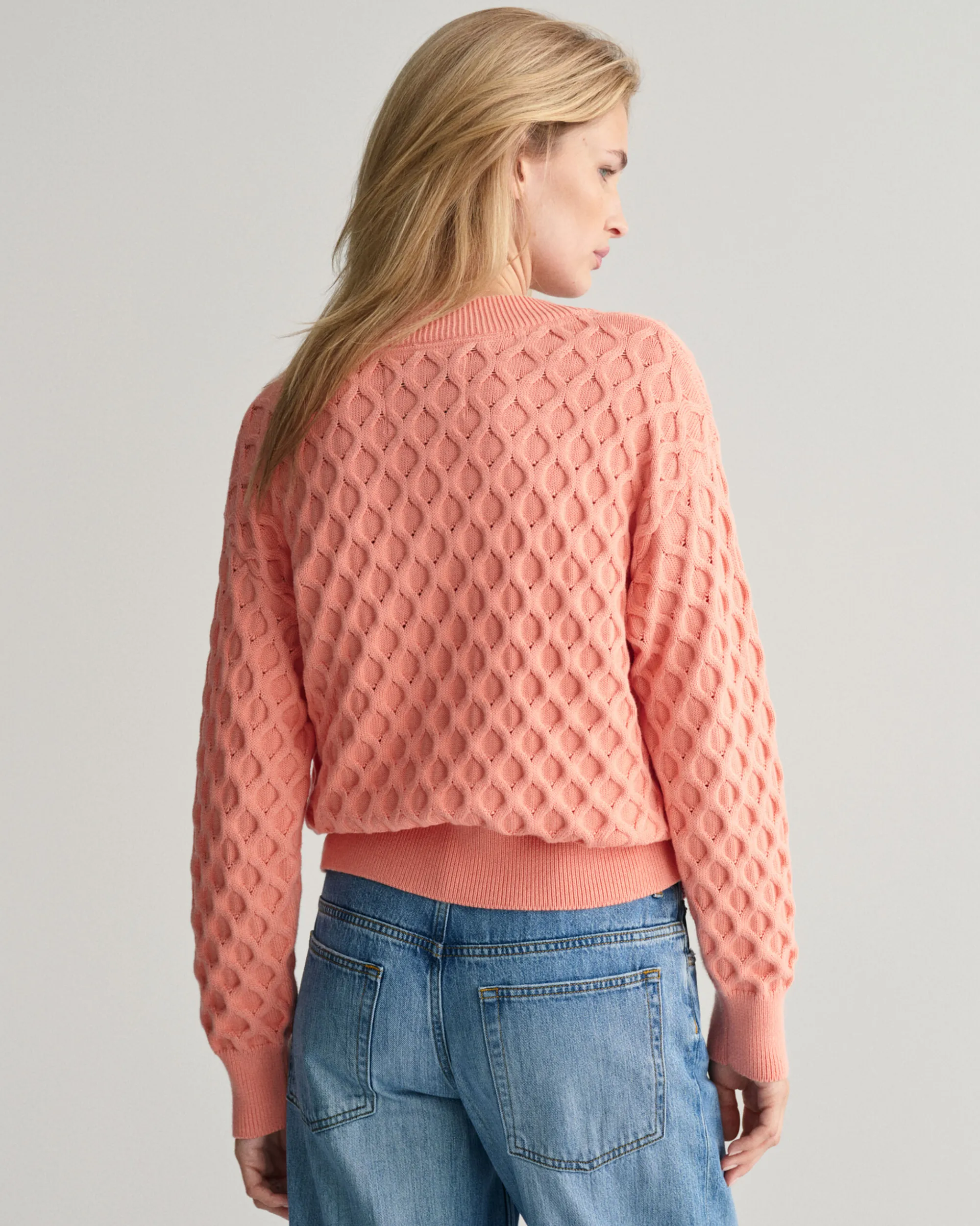 Textured Knit V-Neck Sweater