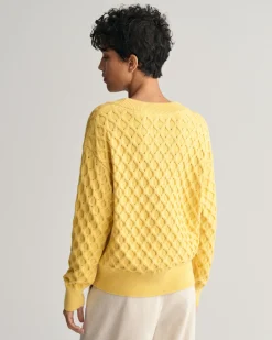 Textured Knit V-Neck Sweater