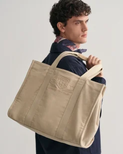 Tonal Shield Canvas Tote Bag