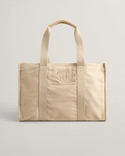 Tonal Shield Canvas Tote Bag