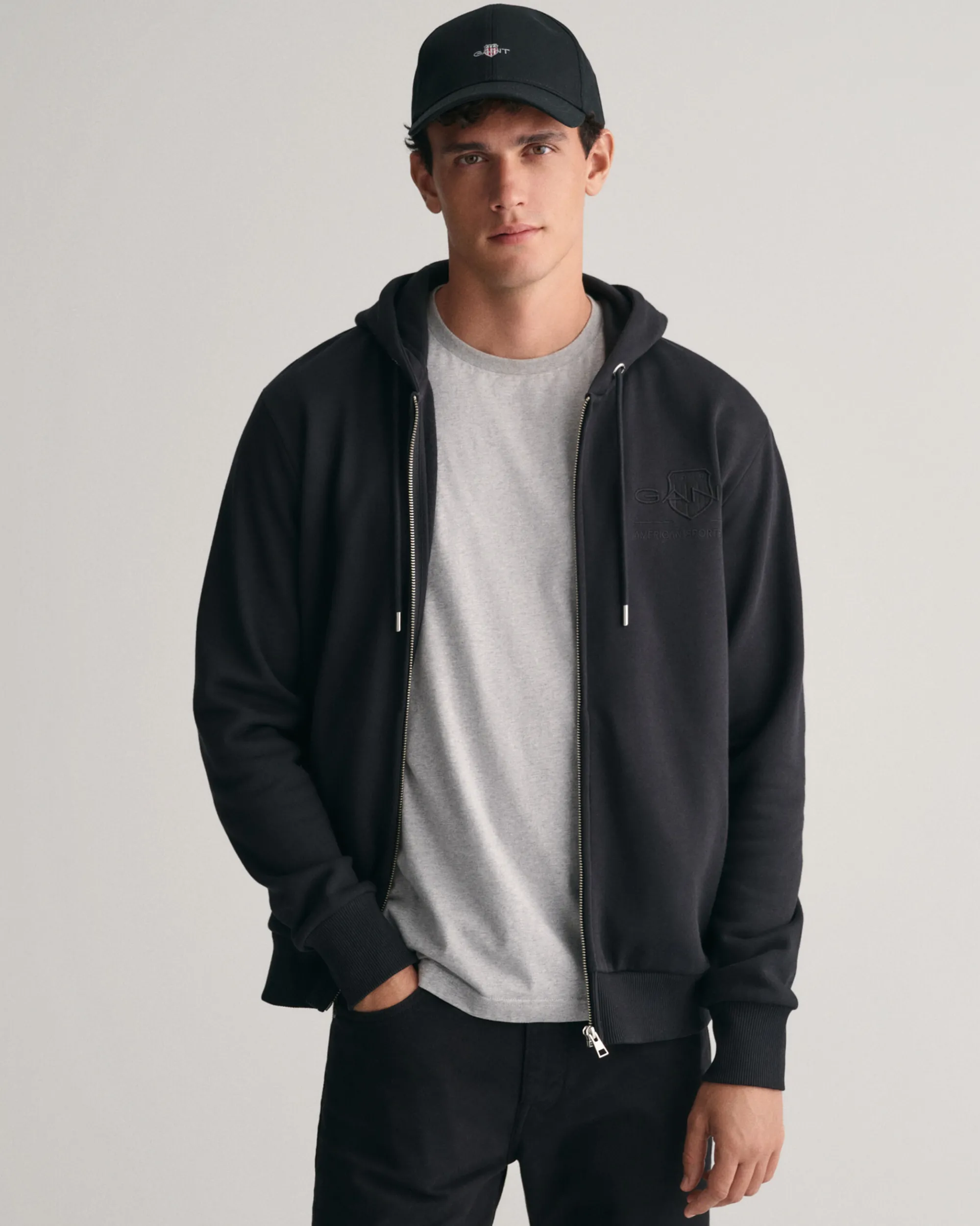 Tonal Shield Zip Hoodie