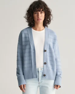 Tonal Striped Cotton Cardigan