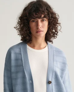 Tonal Striped Cotton Cardigan