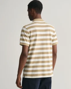 Wide Striped Piqué Polo Shirt