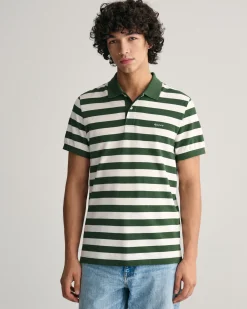 Wide Striped Piqué Polo Shirt