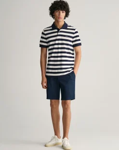 Wide Striped Piqué Polo Shirt