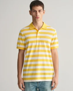Wide Striped Piqué Polo Shirt